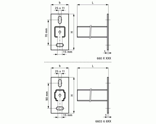 Walraven Консоль BIS RapidRail WM2 (BUP) 30x30x2 мм 500 мм