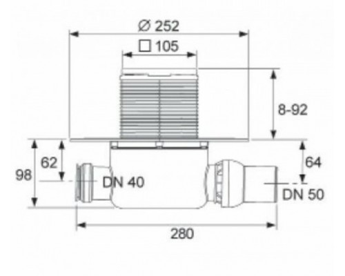 Трап TECE Drainpoint S120 шд 252*280 нержавеющая полированная сталь