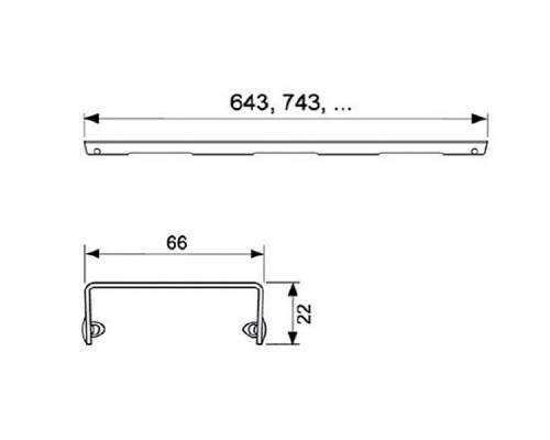 Дизайн-решетка TECE TECEdrainline Basic 700мм цвет-полированная нержавеющая сталь