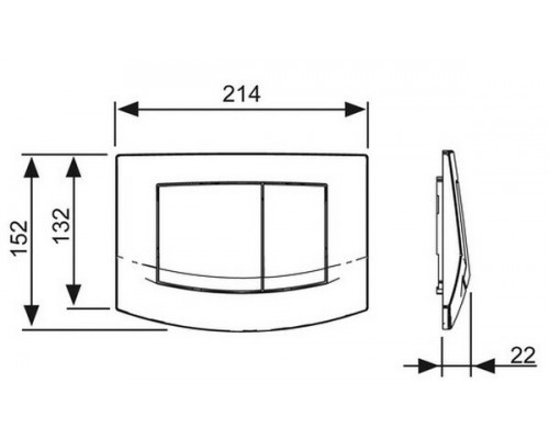 Клавиша смыва для унитаза TECE Ambia шгв-214*22*152 цвет-хром глянцевый