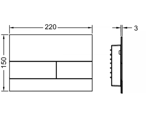 Клавиша смыва TECE TECEsquare шгв 220*30*150 цвет-черный матовый