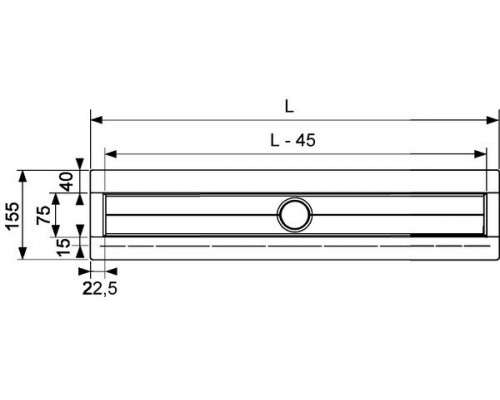 Дренажный канал TECE TECEdrainline шдв 151*700*65 нержавеющая сталь