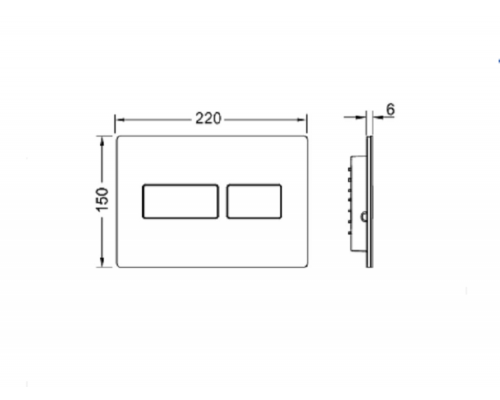 Клавиша смыва TECE TECEsolid для унитаза шгв 220*6*150 цвет-хром глянцевый