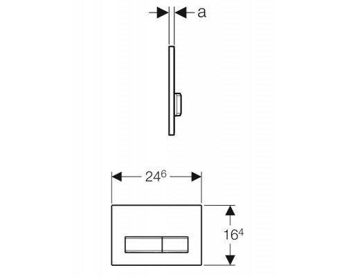 Клавиша смыва Geberit Sigma50 для унитаза ш 66 цвет-черный/нержавеющая сталь