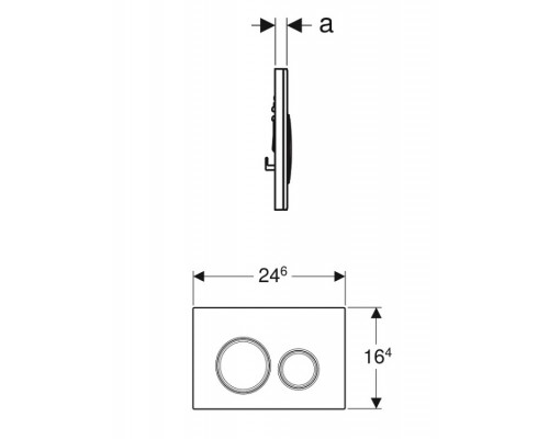 Клавиша смыва Geberit Sigma 21 для унитаза шгв 246*14*164 цвет-сланец Mustang/глянцевый хром