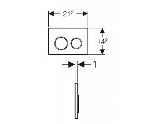 Клавиша смыва Geberit Omega 20 для унитаза шгв 212*10*142 цвет-белый/позолоченный/белый