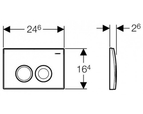 Клавиша смыва для унитаза Geberit Delta 21 шгв 246*26*164 цвет-хром матовый