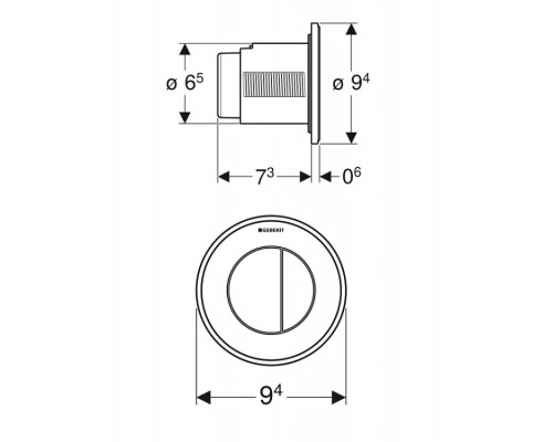 Клавиша смыва Geberit Type 10 для унитаза ш 66 цвет-черный/хром