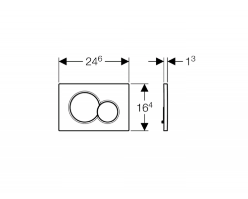 Клавиша смыва для унитаза Geberit Sigma 01 назначение-для унитаза шгв 246*13*164 цвет-латунь