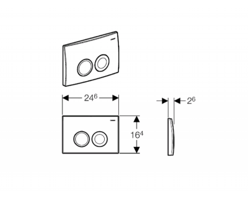 Клавиша смыва для унитаза Geberit Delta 21 шгв 246*26*164 цвет-хром глянцевый