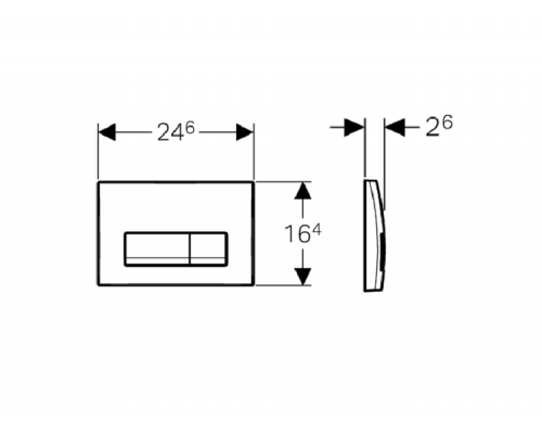 Клавиша смыва для унитаза Geberit Delta 51 шгв 246*26*164 цвет-хром глянцевый