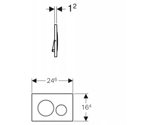 Клавиша смыва Geberit Sigma20 для унитаза шгв 246*12*164 цвет-матовая/полированная/матовая нержавеющая сталь