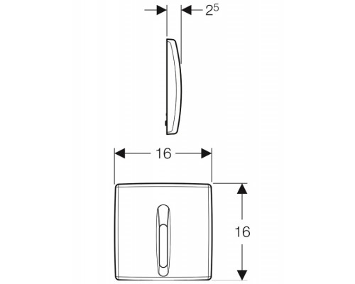 Клавиша смыва Geberit Basic для писсуара шв 160*160 цвет-хром матовый