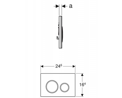 Клавиша смыва Geberit Sigma 21 для унитаза шгв 246*14*164 цвет-белый/хром глянцевый