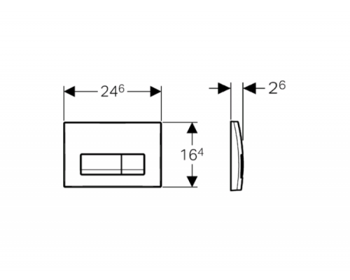 Клавиша смыва для унитаза Geberit Delta 51 шгв 246*26*164 цвет-хром матовый