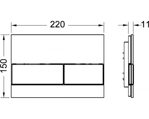 Клавиша смыва TECE TECEsquare шгв 220*11*150 цвет-зеленый/белый