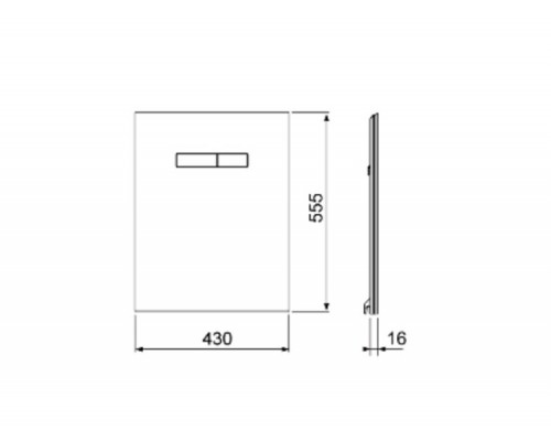 Клавиша смыва TECE TECElux для унитаза шгв 430*16*555 цвет-черный/глянцевый хром
