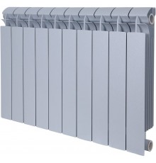 Global STYLE PLUS 500 10 секции радиатор биметаллический боковое подключение (цвет cod.08 grigio argento opaco metallizzato 2676 (серый))
