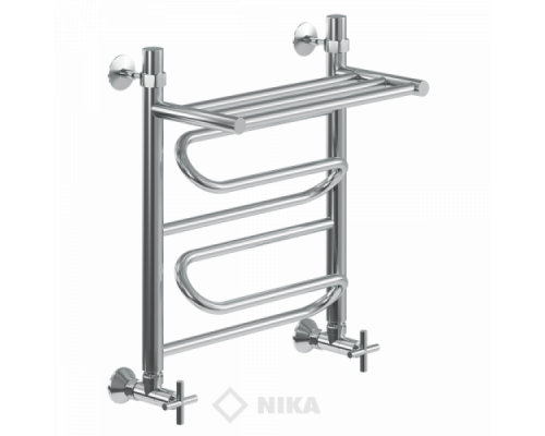 Полотенцесушитель Ника ЛZ ВП 50x50x56 с полочкой водяной