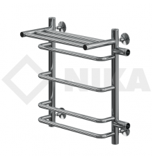 Полотенцесушитель Ника Л90 (г) ВП-50x50x56 с полочкой водяной с боковым подключенем