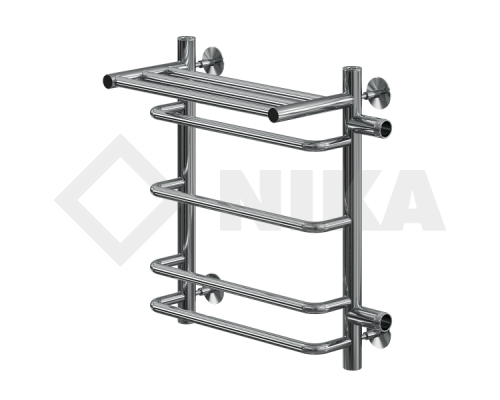 Полотенцесушитель Ника Л90 (г) ВП-50x50x56 с полочкой водяной с боковым подключенем