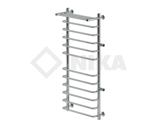Полотенцесушитель Ника Л90 (г) ВП-120x50x56 с полочкой водяной с боковым подключенем
