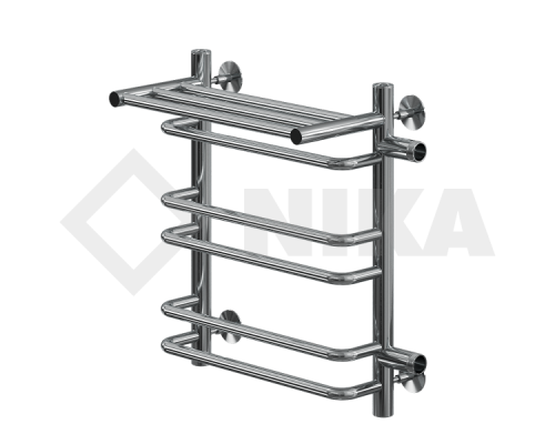 Полотенцесушитель Ника Л90 (г2) ВП-50x50x56 с полочкой водяной с боковым подключенем