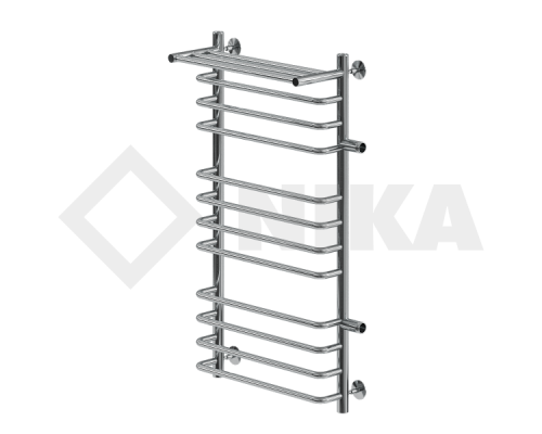 Полотенцесушитель Ника Л90 (г2) ВП-100x50x56 с полочкой водяной с боковым подключенем
