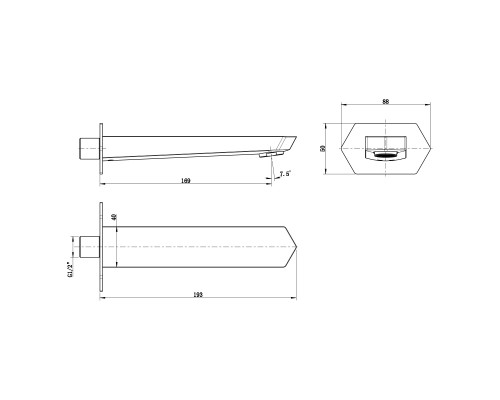 Излив для ванны Lemark встраиваемый (LM3981C )