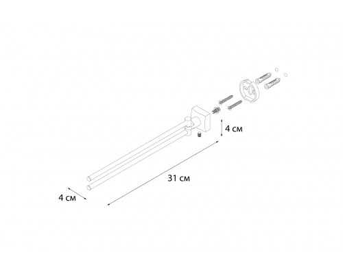 Полотенцедержатель FIXSEN Kvadro рога 2-ой