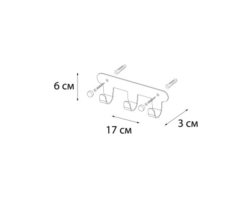 Планка 3 крючка Fixsen PRACTICA, хром
