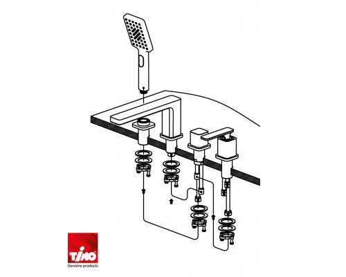 Смеситель для ванны и душа, врезной Timo Torne хром (4330/00Y)
