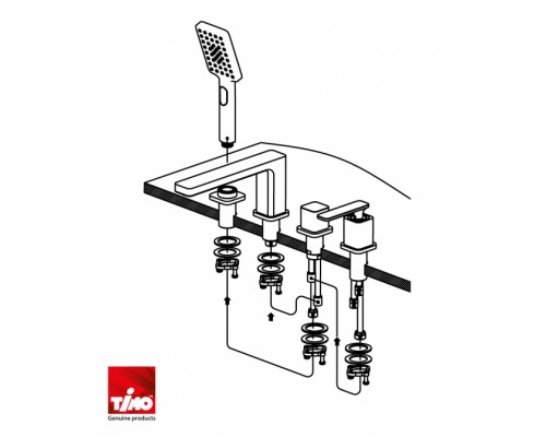 Смеситель для ванны и душа, врезной Timo Torne (4330/03Y)