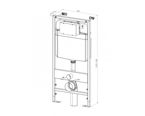 Комплект D&K DS1021602 унитаз DT1026016, инсталляция DI8055119, клавиша смыва DB1519016