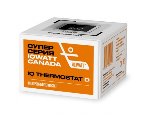 IQ Watt THERMOSTAT D black/white (черный/белый) электронный терморегулятор для теплого пола