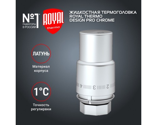 Термоголовка жидкостная ROYAL THERMO Design М30х1,5 (матовый хром)