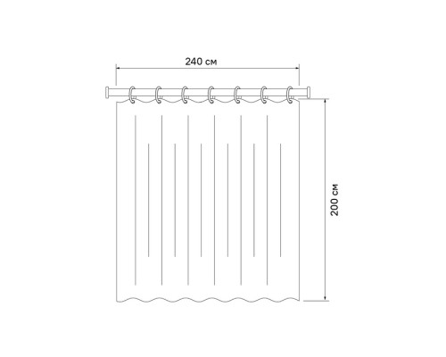 Штора для ванной IDDIS Base 200x240 см, Полиэстер, коричневый