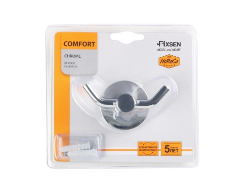 Крючок двойной хром Fixsen Comfort Chrome