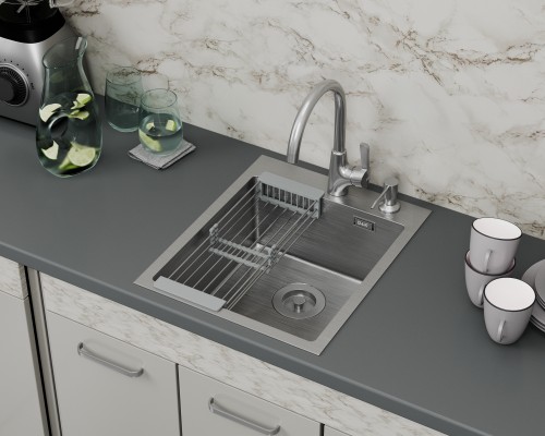 Кухонная мойка D&K нержавеющая сталь сатин