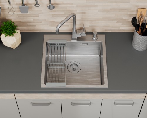 Кухонная мойка D&K нержавеющая сталь сатин