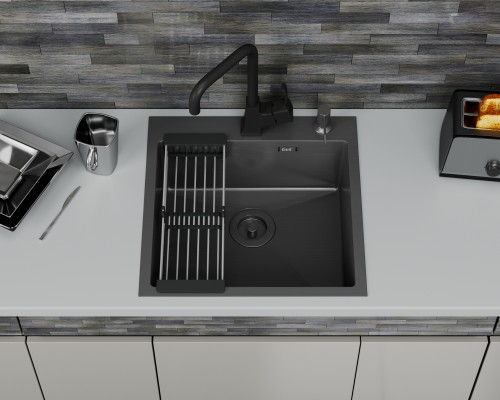 Кухонная мойка D&K нержавеющая сталь графит