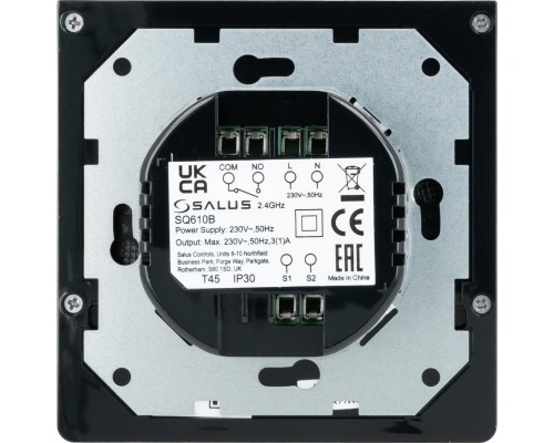 Salus Терморегулятор SQ610 программируемый, проводной Wi-Fi, черный Salus Терморегулятор SQ610 программируемый, проводной Wi-Fi, черный