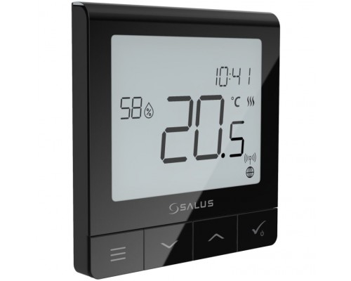 Salus Терморегулятор SQ610RF программируемый, беспроводной Wi-Fi, Черный Salus Терморегулятор SQ610RF программируемый, беспроводной Wi-Fi, Черный