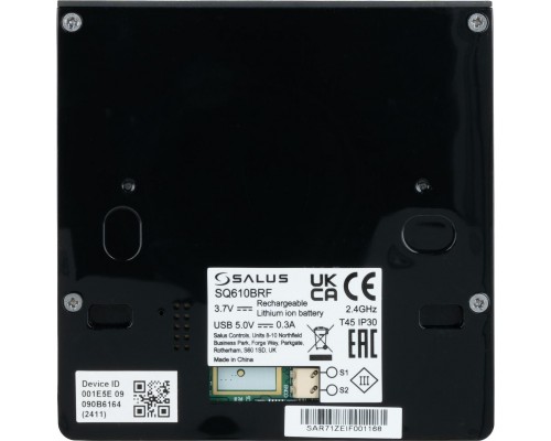 Salus Терморегулятор SQ610RF программируемый, беспроводной Wi-Fi, Черный Salus Терморегулятор SQ610RF программируемый, беспроводной Wi-Fi, Черный