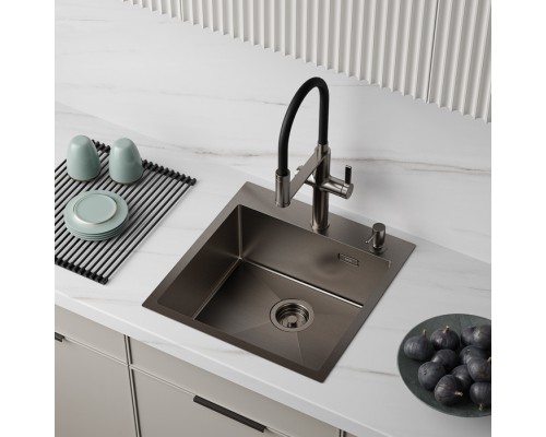 Мойка IDDIS Haze нерж. сталь, графит, 490*510