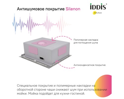 Мойка IDDIS Haze нерж. сталь, графит, 490*510