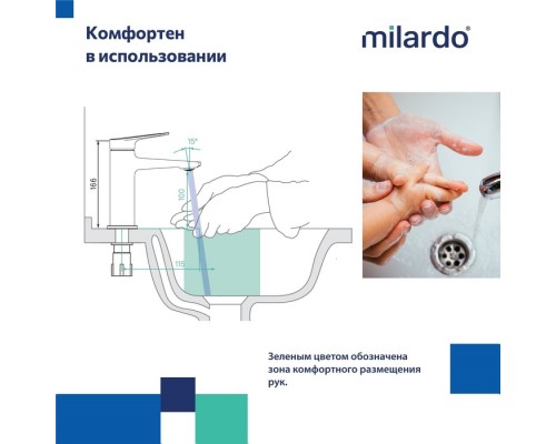 Смеситель для умывальника Milardo Azure черный матовый Смеситель для умывальника Milardo Azure черный матовый