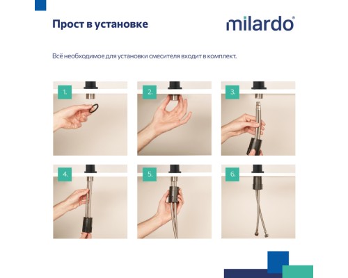 Смеситель для умывальника Milardo Azure черный матовый Смеситель для умывальника Milardo Azure черный матовый