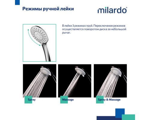 Смеситель для ванны Milardo Azure глянцевый хром