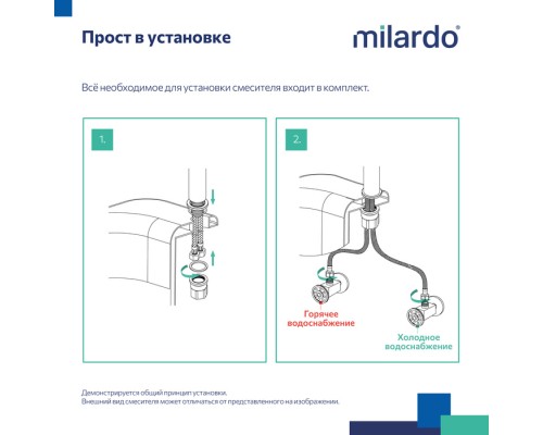 Смеситель для умывальника Milardo Maze чёрный матовый
